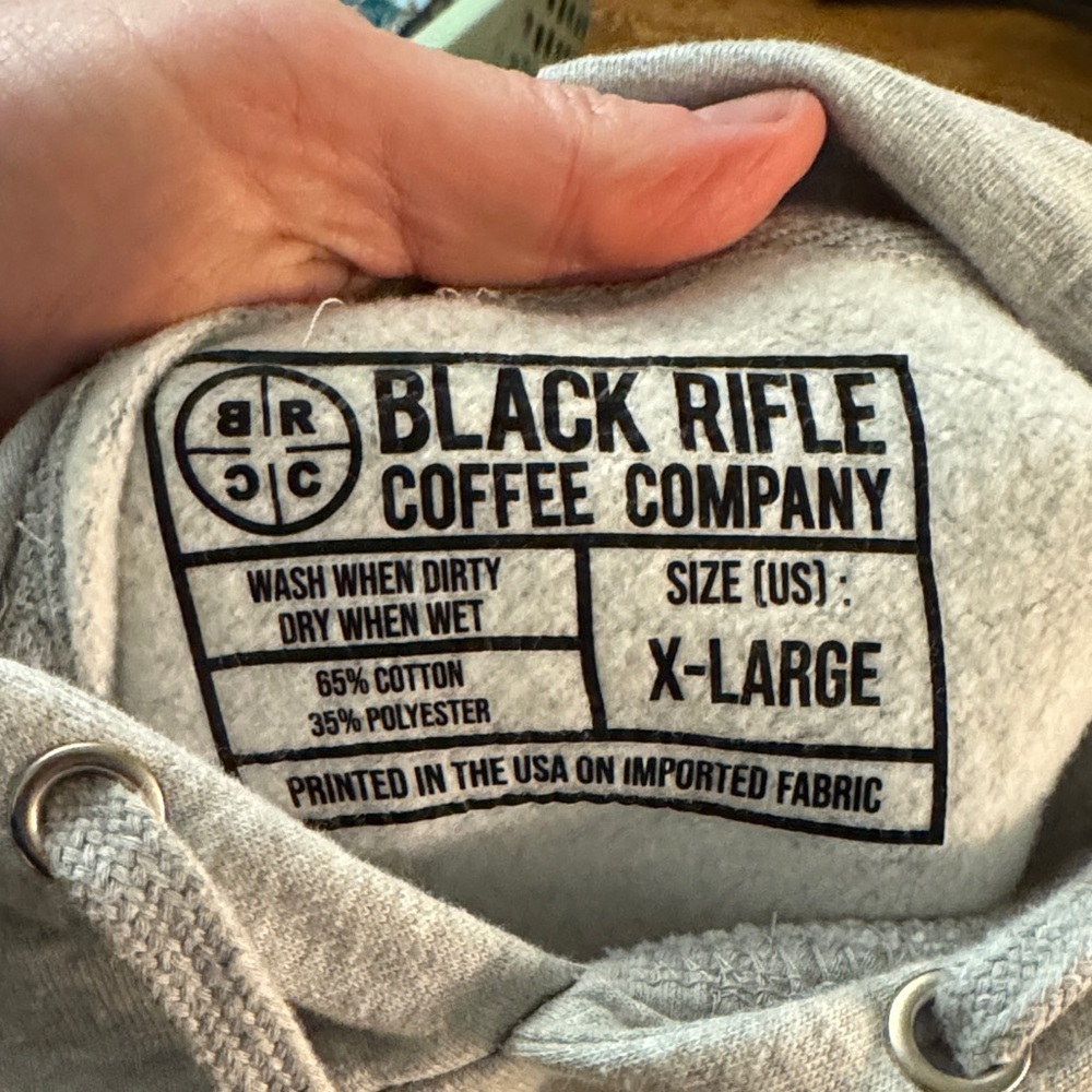 Black Rifle Coffee Company Heather Gray Hoodie with Skull Logo size XL - Picture 2 of 4